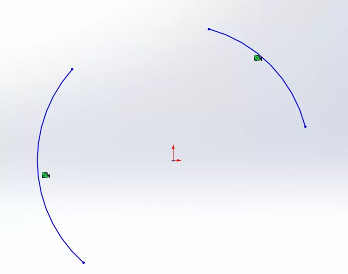 Example of a Coradial Relation in SOLIDWORKS