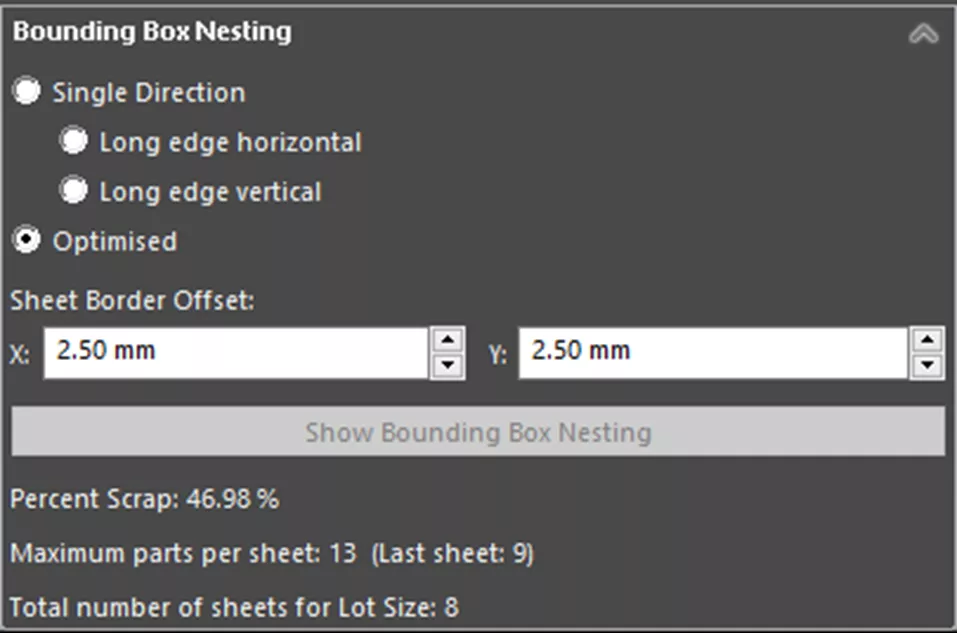 SOLIDWORKS Costing Bounding Box Nesting 