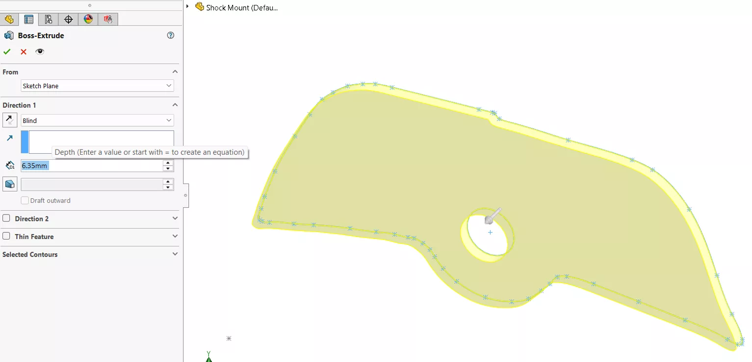 Creating the Extrude and Dimensioning for Accuracy in SOLIDWORKS