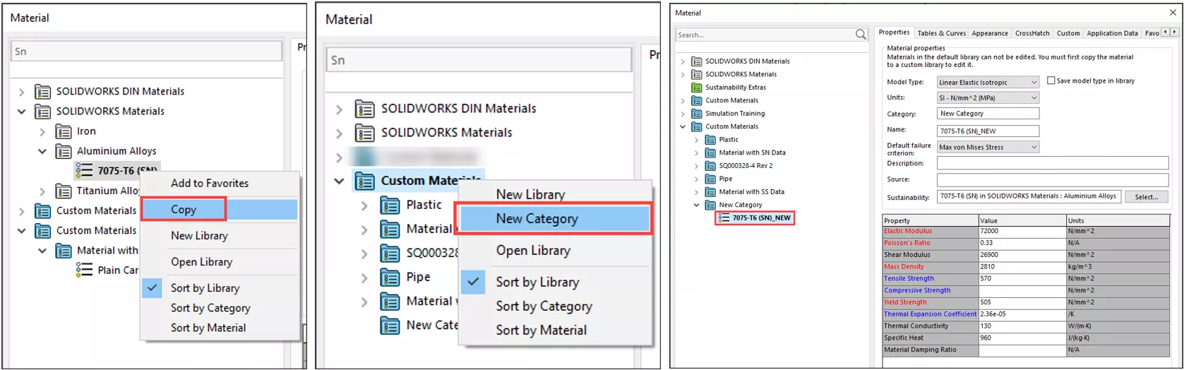 Creating New Materials Via Copy and Paste in SOLIDWORKS