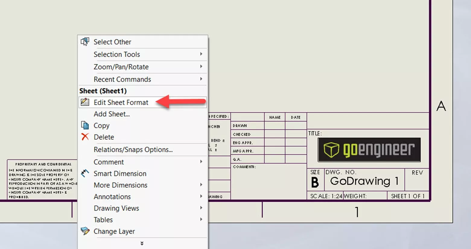 Create a Sheet Format in SOLIDWORKS 