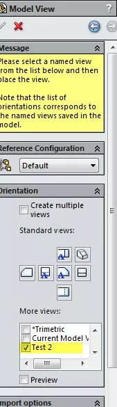 Create View Model View in SOLIDWORKS 