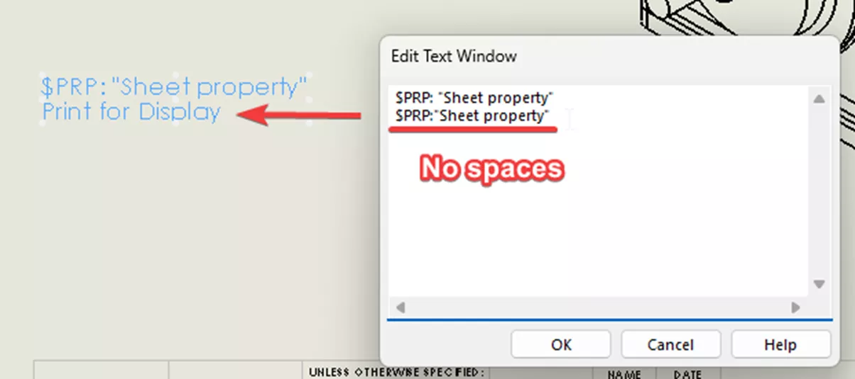 SOLIDWORKS Custom Property $PRP String