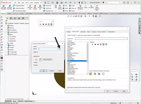 Customize Macro Button in SOLIDWORKS 
