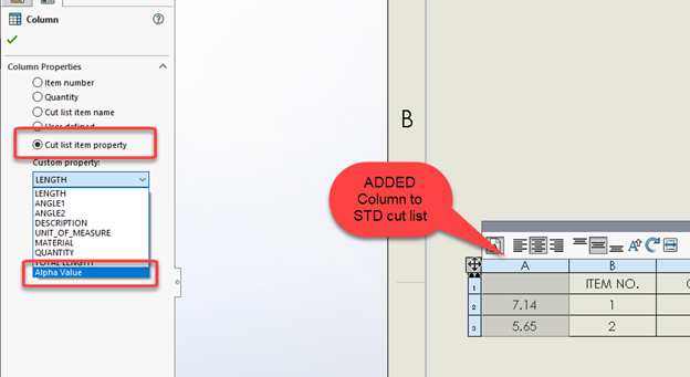 Linking A Custom Cut List Property To A Solidworks Drawing Balloon Goengineer Linking A Custom Cut List Property To A Solidworks Drawing Balloon Goengineer