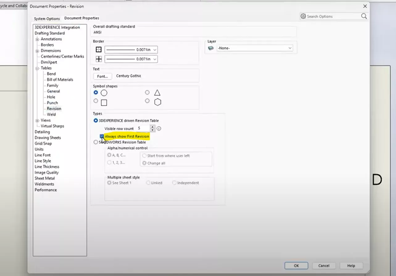 SOLIDWORKS Delivery Day 2025 FD02 Revision Tables