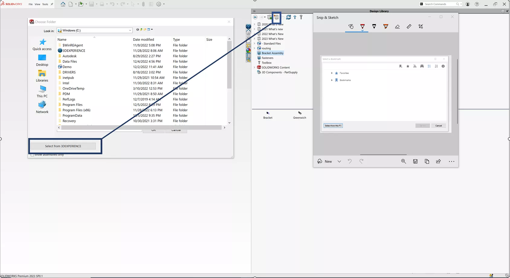 SOLIDWORKS Design Library Connection Enhancements for 3DEXPERIENCE SOLIDWORKS 2023x