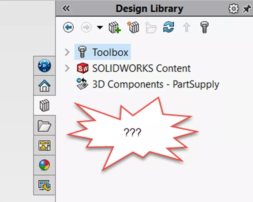 SOLIDWORKS Design Library Folder Missing