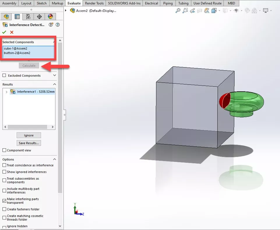 Interference Detection in SOLIDWORKS