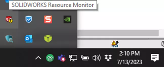 Dismiss Graphics Notifications from SOLIDWORKS Resource Monitor