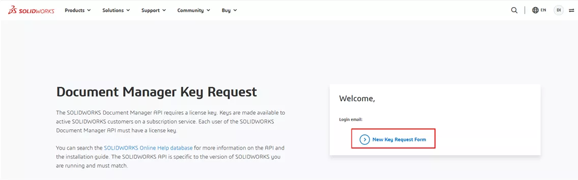 How To Request a SOLIDWORKS Document Manager API Key