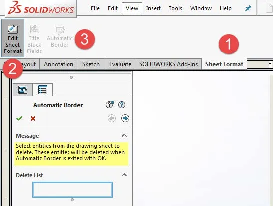 SOLIDWORKS Drawings Automatic Border Feature