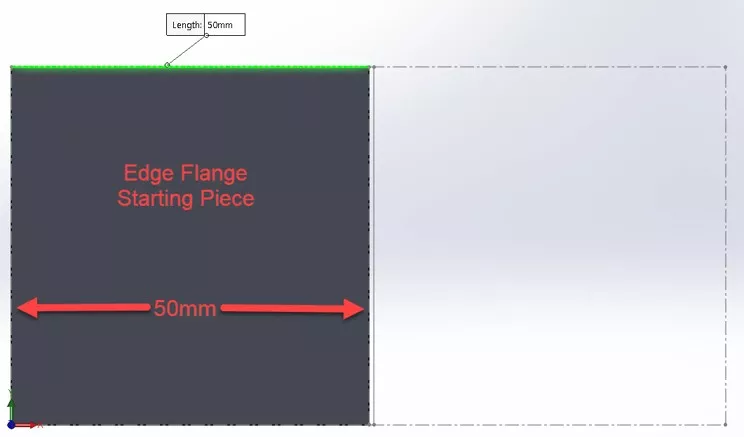 SOLIDWORKS Edge Flange Starting Piece