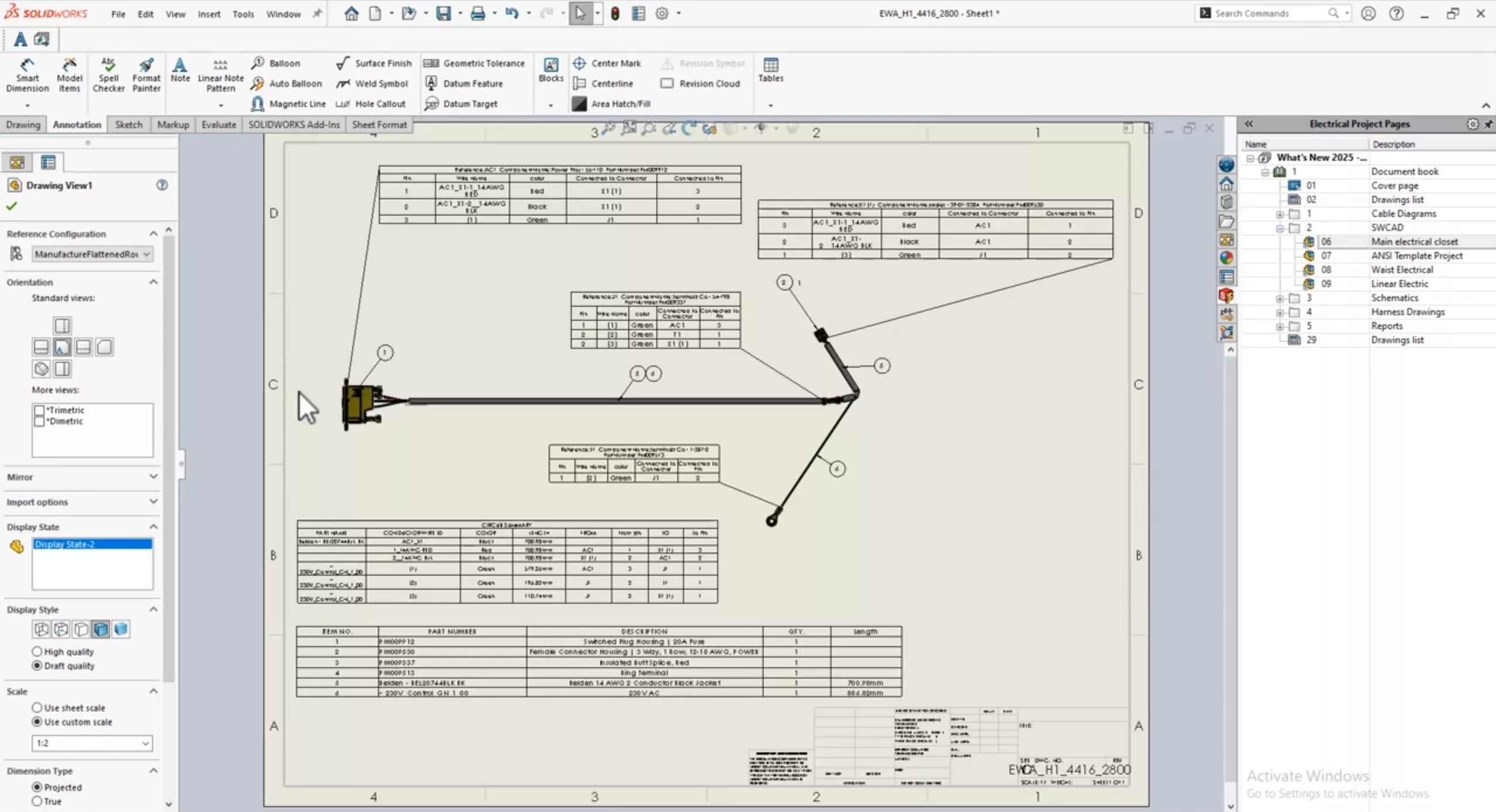 SOLIDWORKS Electrical Drawing Updates