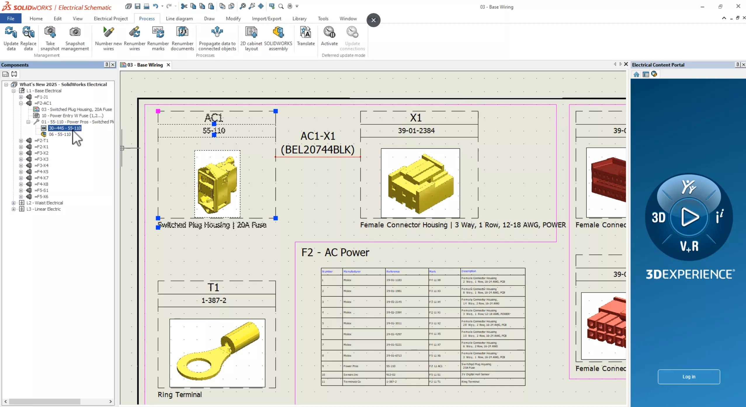 SOLIDWORKS Electrical 2D 2025 Sub-Node Creation