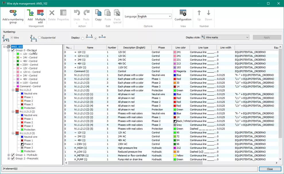 SOLIDWORKS Electrical 2D Wire Style Management 