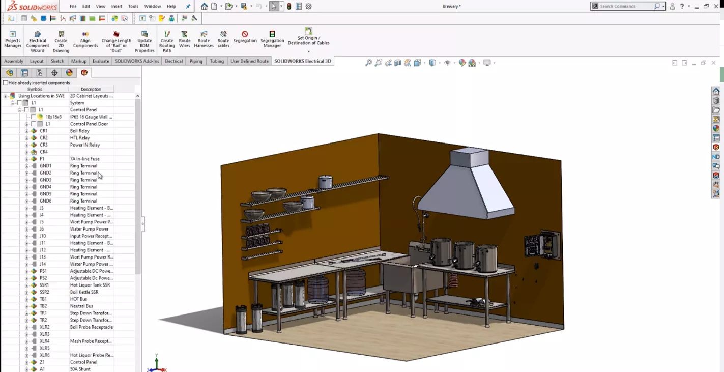 SOLIDWORKS Electrical 3D Tab