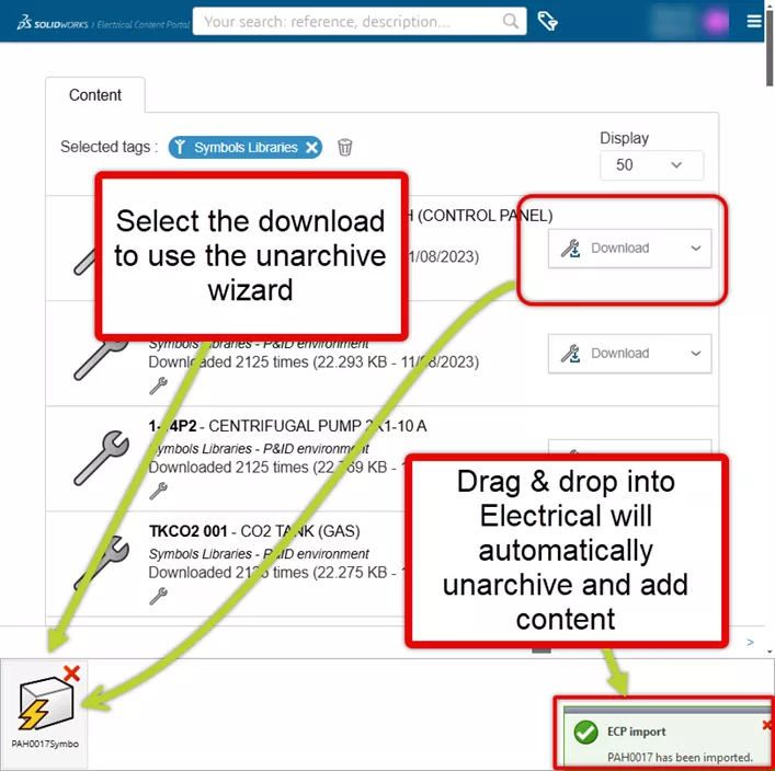 Adding Content Using the ECP Panel in SOLIDWORKS Electrical