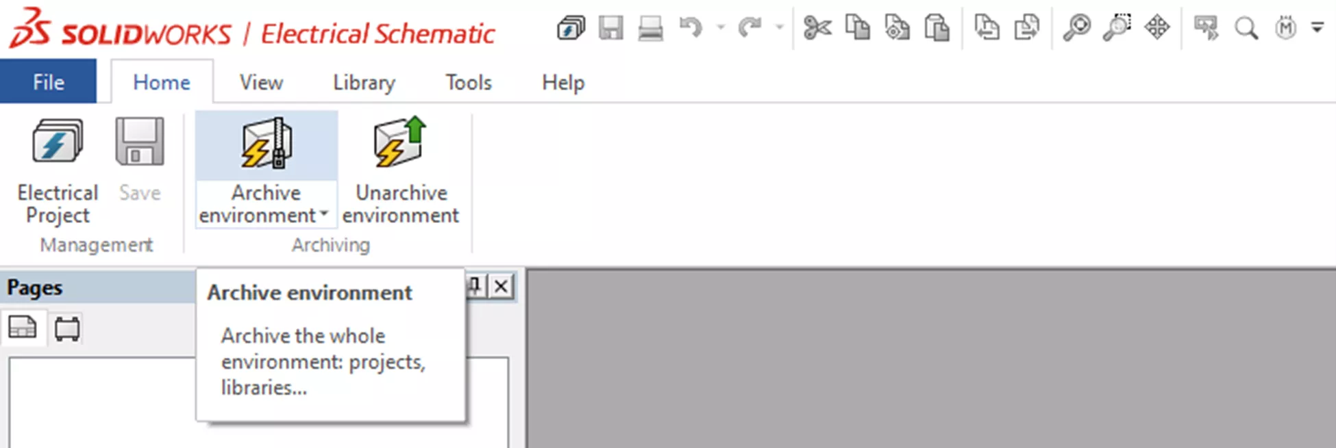 SOLIDWORKS Electrical Archive Environment Option 