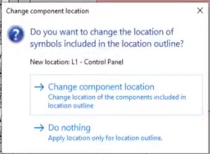 SOLIDWORKS Electrical Change Component Location Message