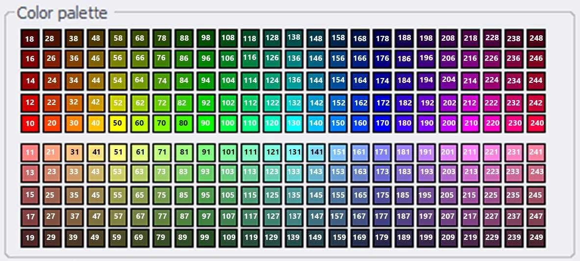 SOLIDWORKS Electrical Color Palette