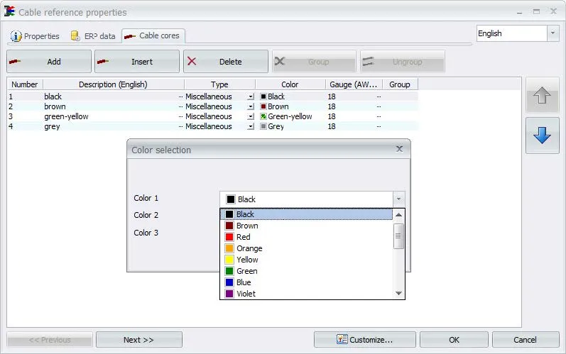 SOLIDWORKS Electrical Application Colors