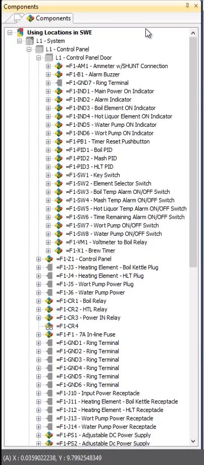 SOLIDWORKS Electrical Component Location Organization