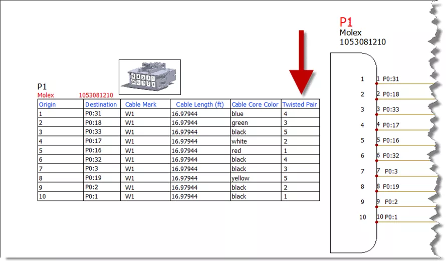 SOLIDWORKS Electrical Connector Tables
