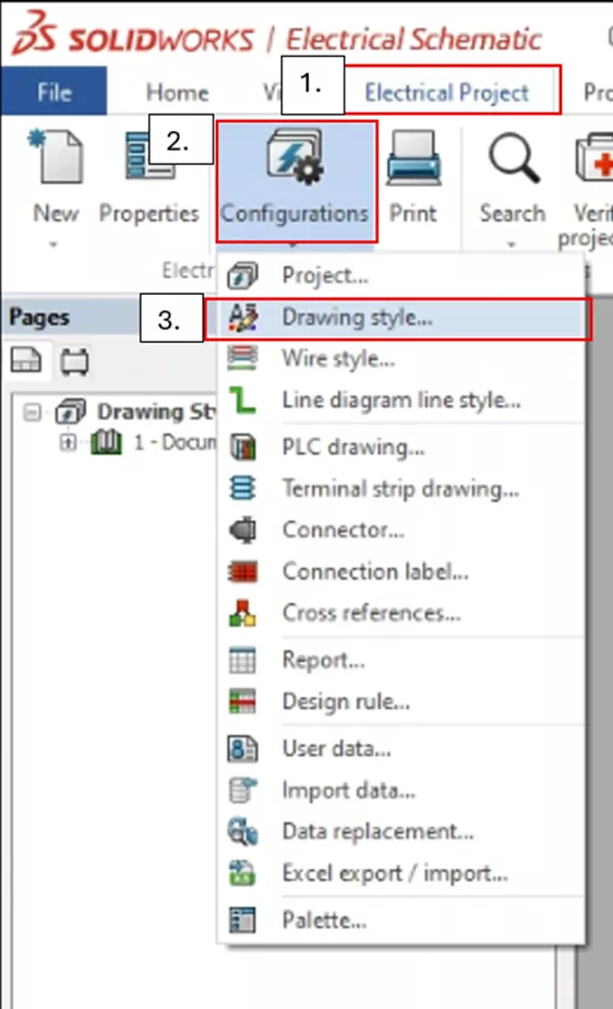 SOLIDWORKS Electrical Drawing Style Option