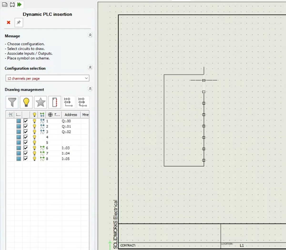 SOLIDWORKS Electrical Dynamic PLC Insertion