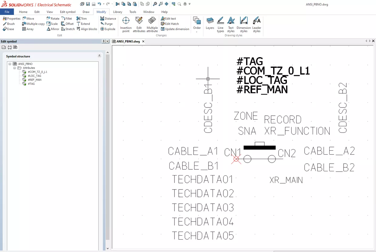 SOLIDWORKS Electrical Edit Mapped Attributes