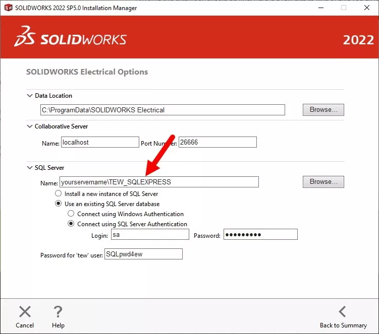 SOLIDWORKS Electrical Installation Error Default Instance