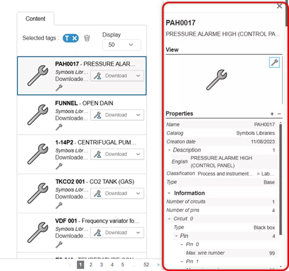 SOLIDWORKS Electrical Property Display