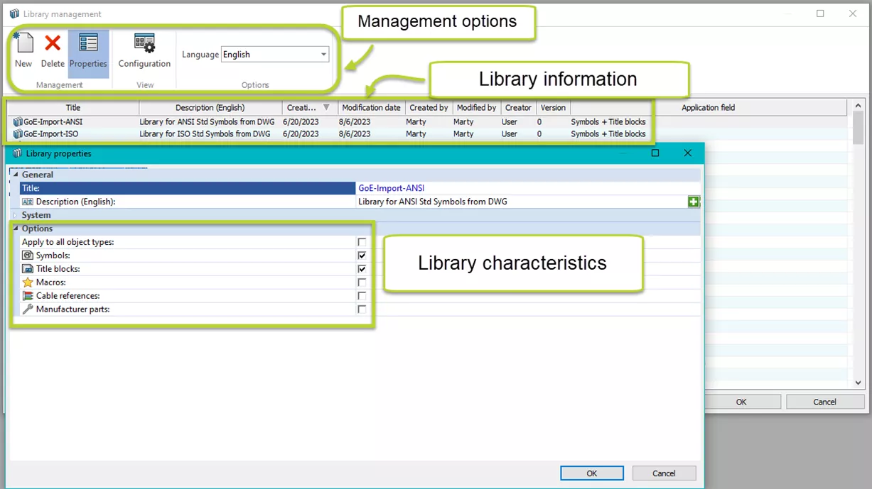 SOLIDWORKS Electrical Library Management Options 