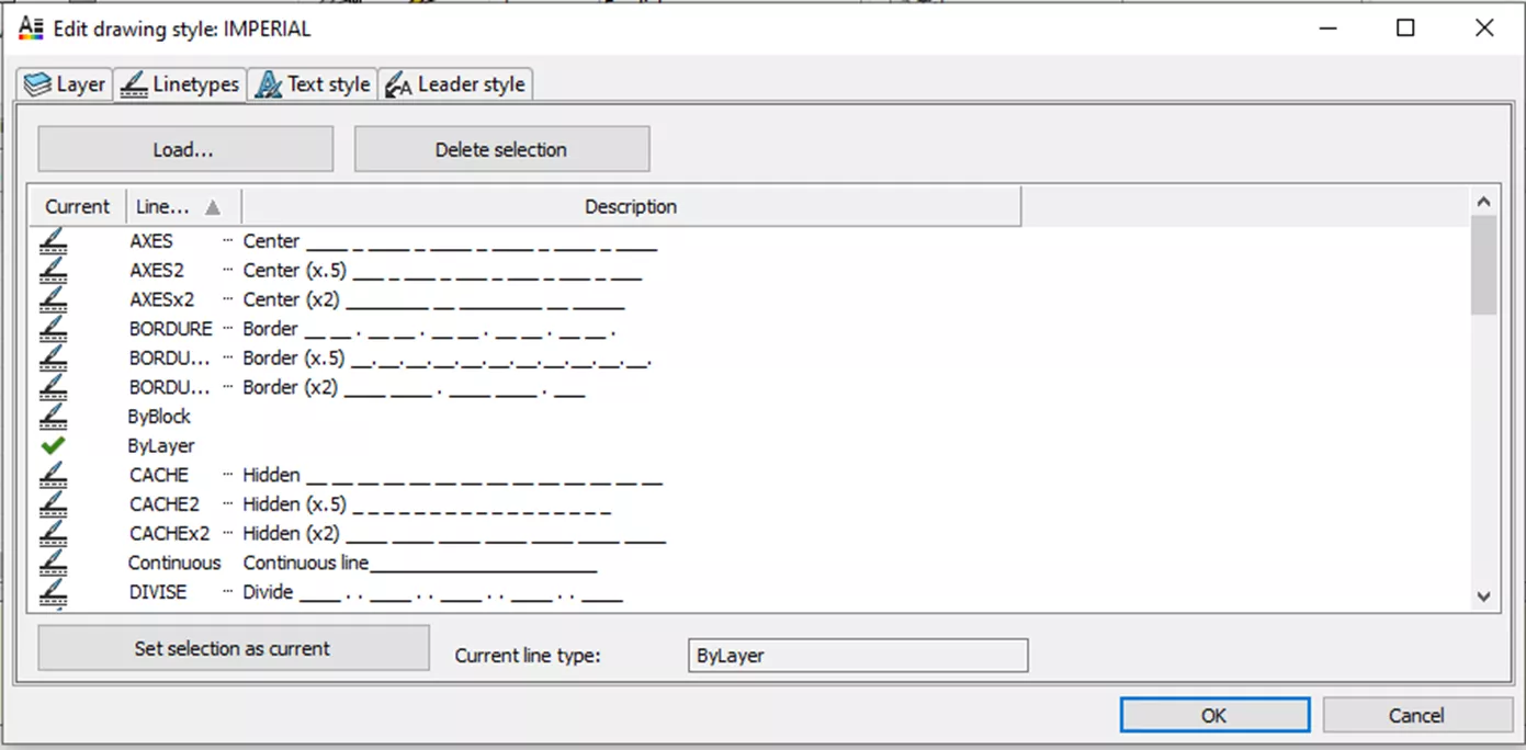 SOLIDWORKS Electrical Linetypes Tab