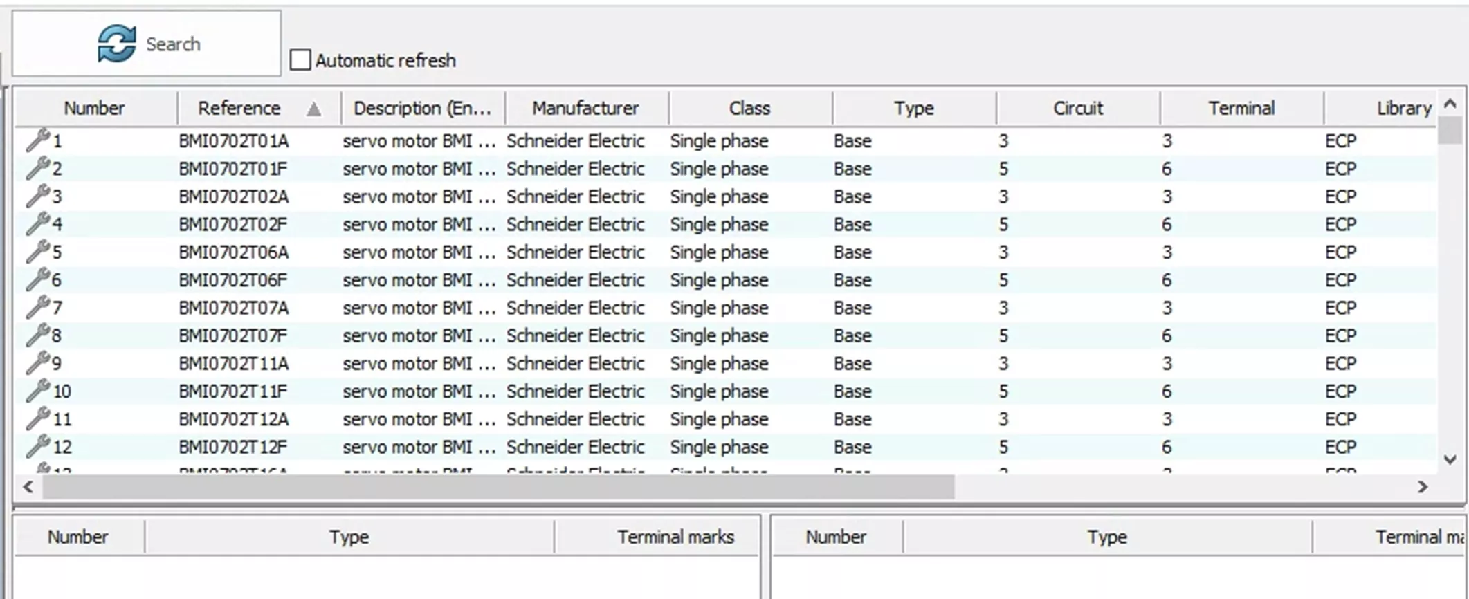 SOLIDWORKS Electrical Manufacturer Part Search Results
