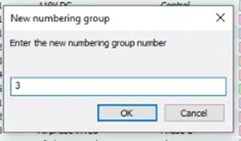 New Numbering Group Dialog in SOLIDWORKS Electrical 