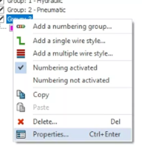 SOLIDWORKS Electrical Numbering Group Properties