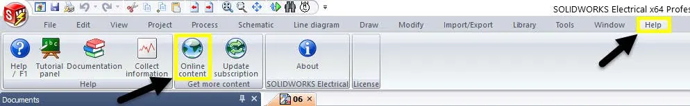 Accessing the SOLIDWORKS Electrical Online Content Portal 