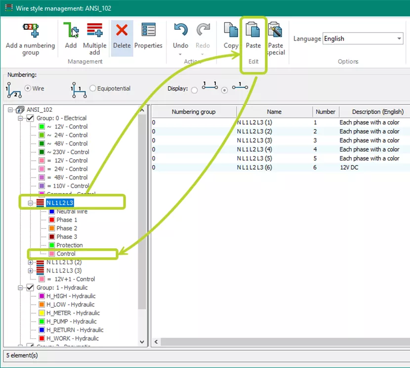 SOLIDWORKS Electrical Paste Into Existing Multiple Wire Type
