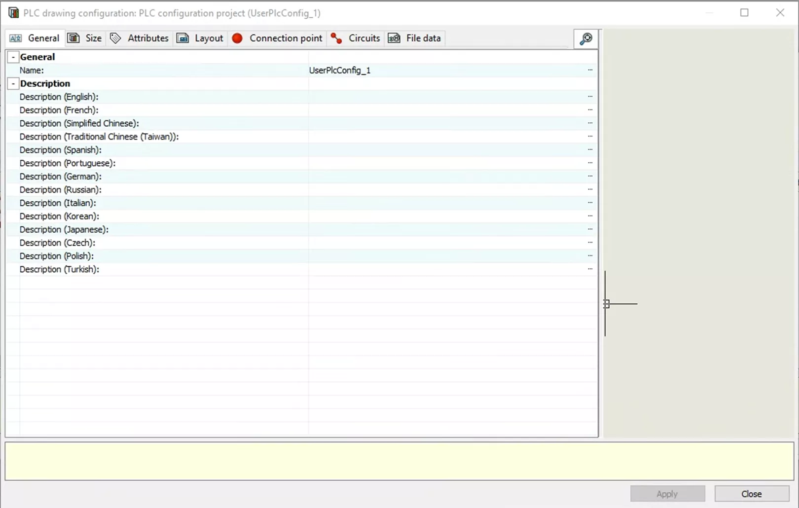 General Tab Options SOLIDWORKS Electrical PLC Configurations Manager