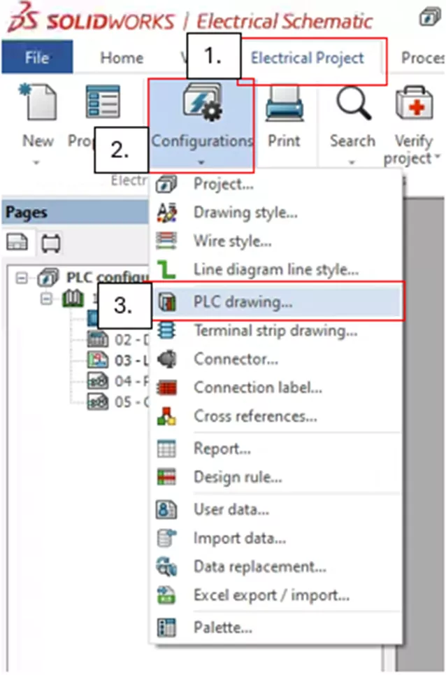 PLC Drawing Option in SOLIDWORKS Electrical