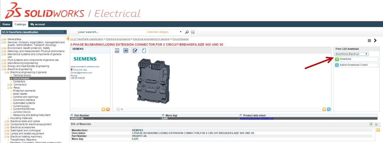SOLIDWORKS Electrical Portal Free CAD Download