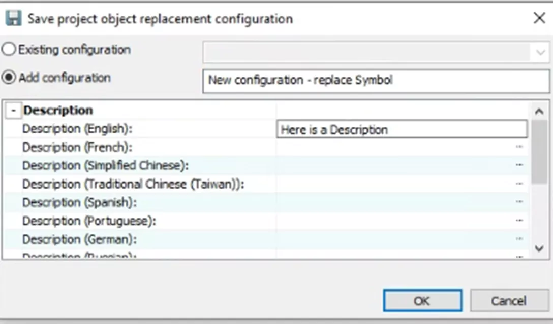 Save Project Object Replacement Configuration in SOLIDWORKS Electrical