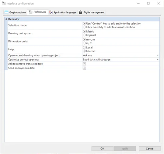 SOLIDWORKS Electrical Schematic 2021 Preferences Tab