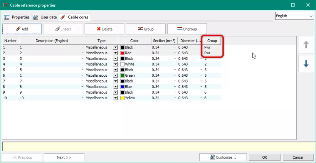 SOLIDWORKS Electrical Schematic Cable Reference Properties