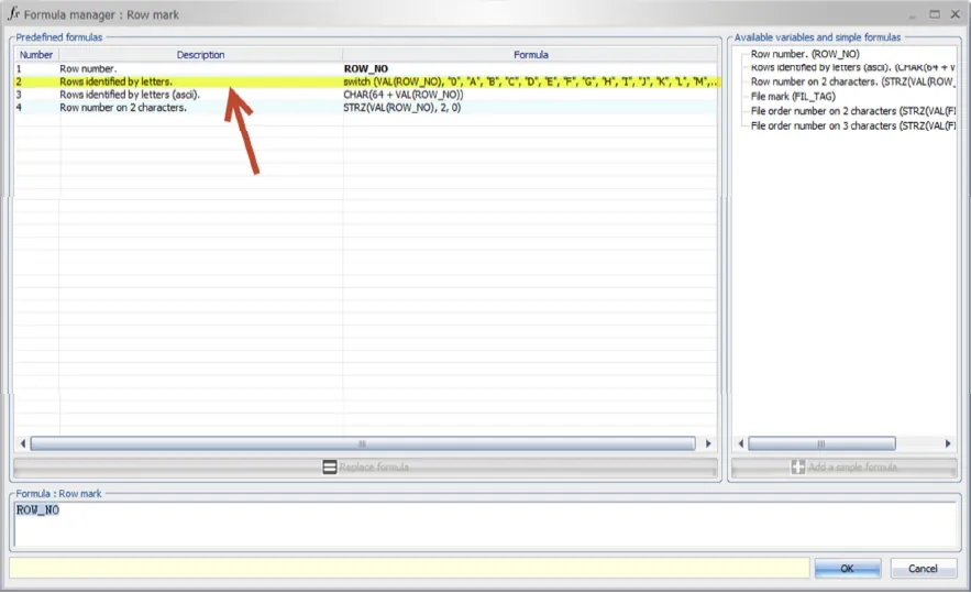 SOLIDWORKS Electrical Schematic Formula Manager Row Mark