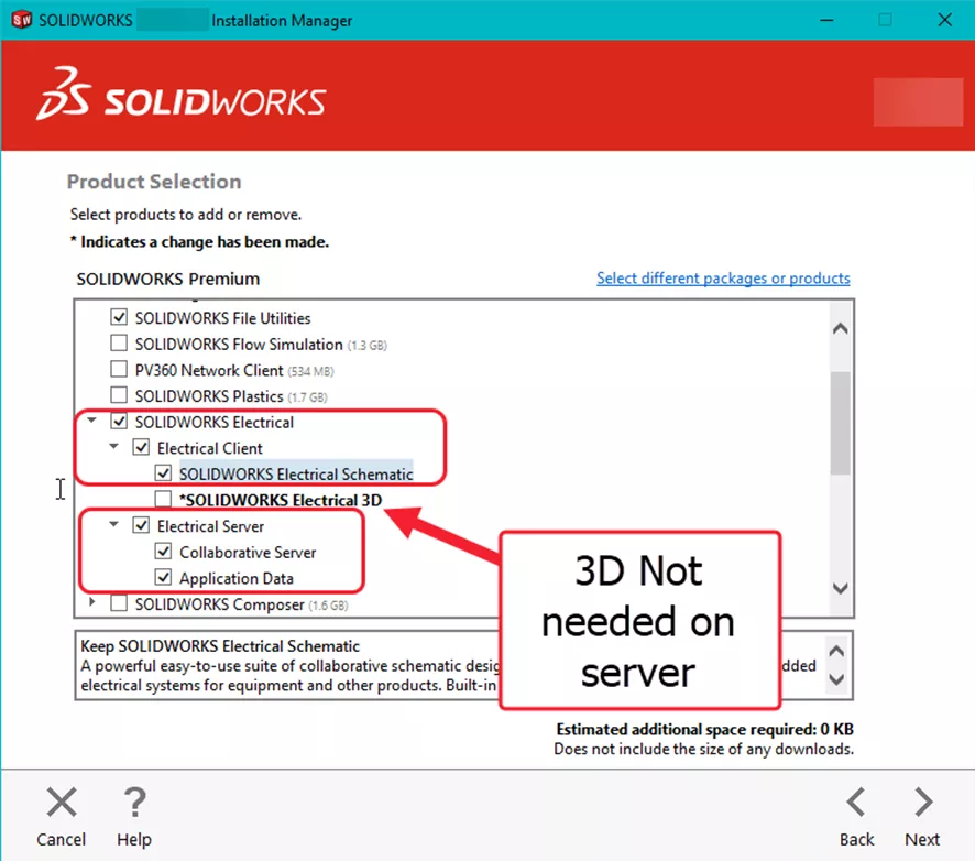 SOLIDWORKS Electrical Server Migration Product Selection