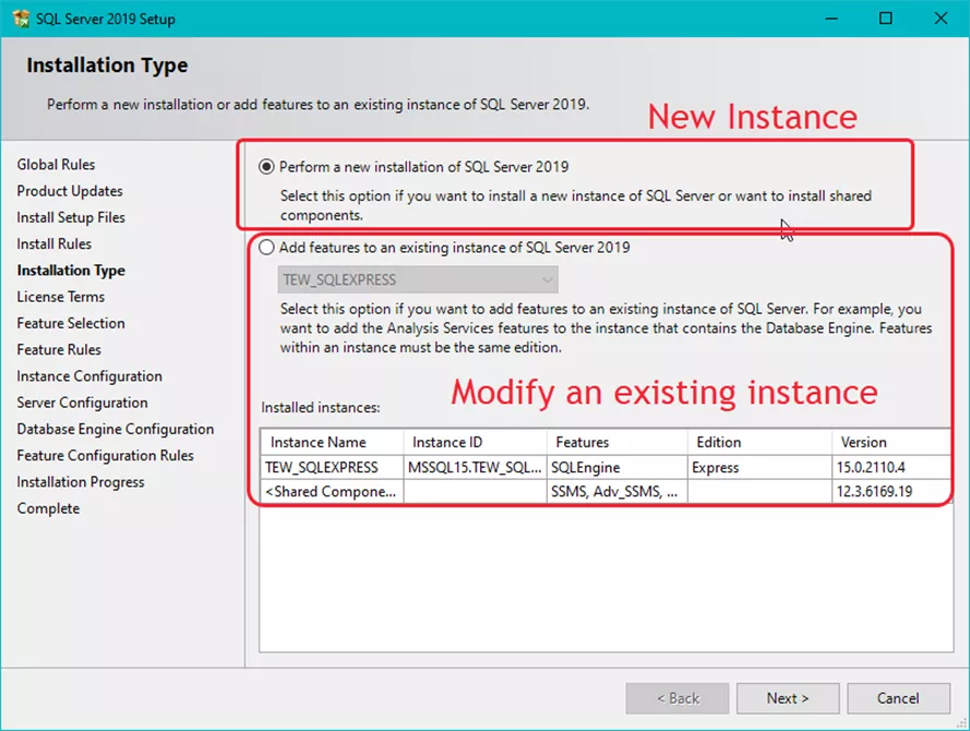 SOLIDWORKS Electrical SQL Instance Installation Type 