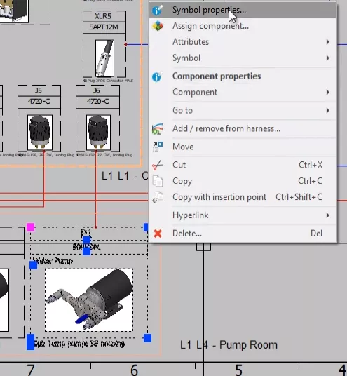 SOLIDWORKS Electrical Symbol Properties Dropdown